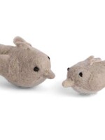 Én Gry & Sif Twee Beige Vilten Vogeltjes