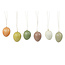Kinta Clarity pastelkleurige paaseieren van hout set van 6 hangers 4 cm