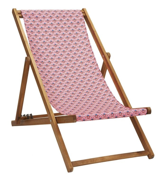 Vent de Bohème  tuinstoel - ligstoel - strandstoel van acaciahout met Nour Rose design