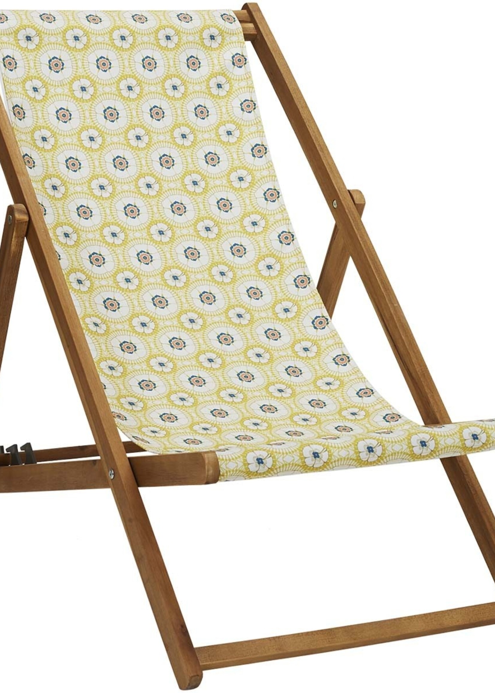 Vent de Bohème  tuinstoel - ligstoel - strandstoel van acaciahout met Lou Jaune design