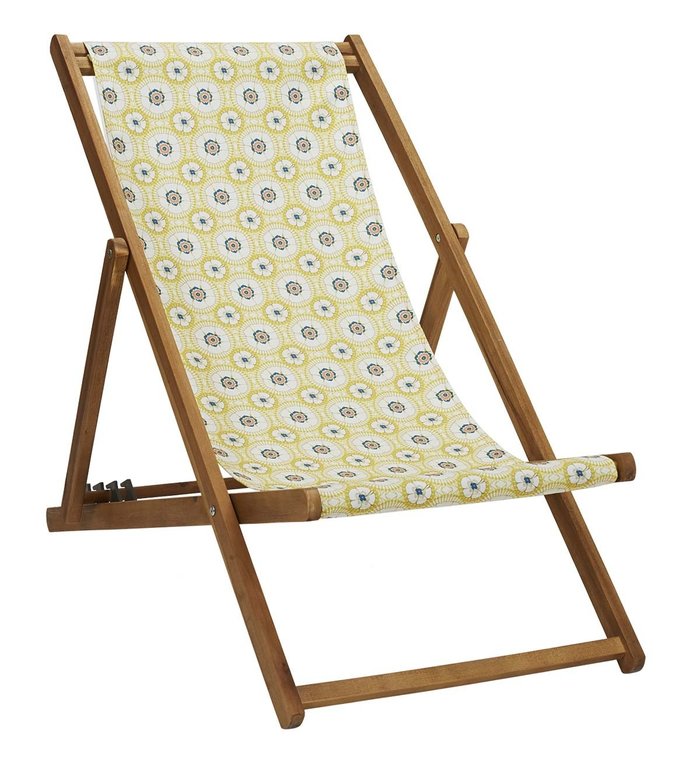 Vent de Bohème  tuinstoel - ligstoel - strandstoel van acaciahout met Lou Jaune design