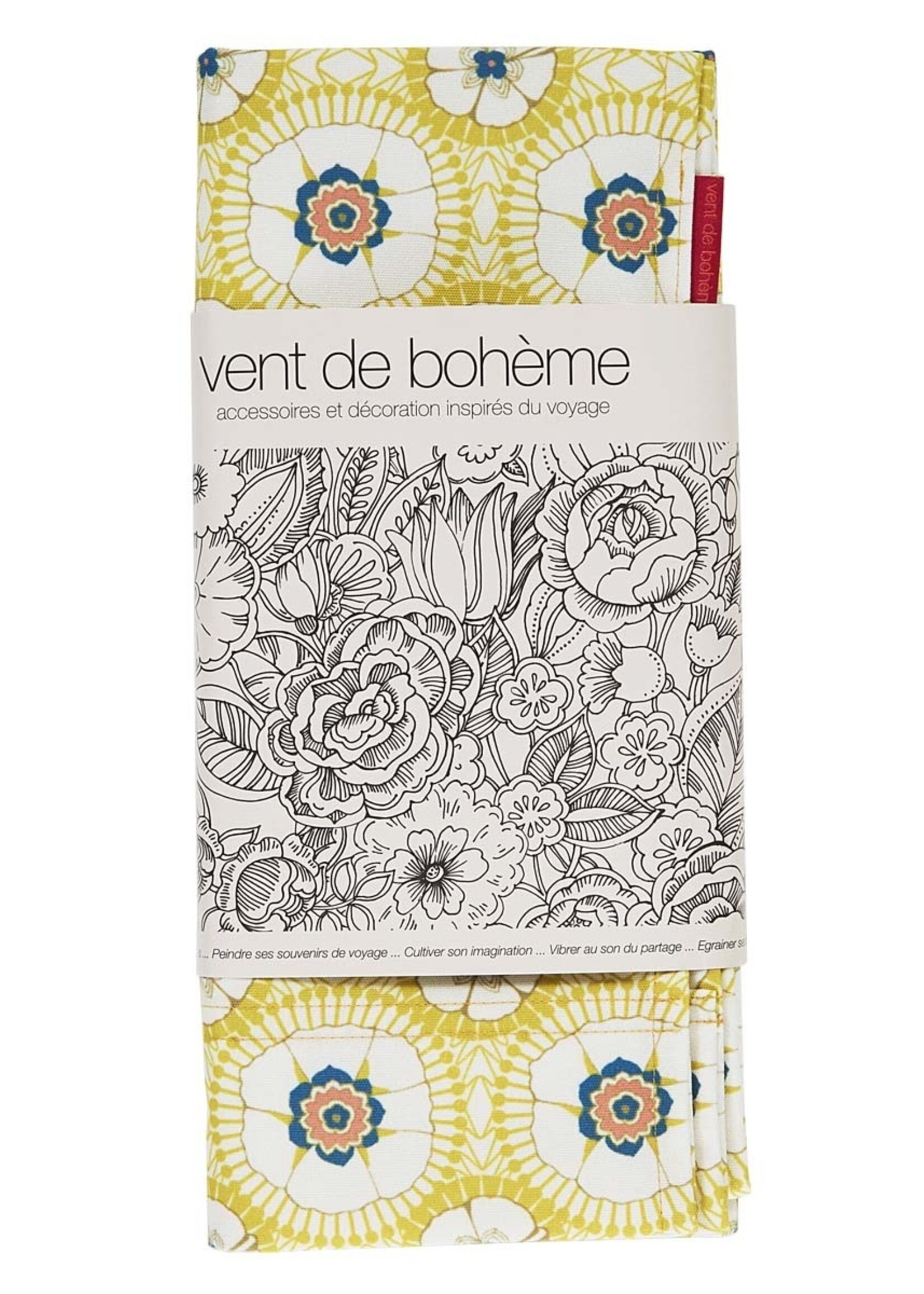 Vent de Bohème  tuinstoel - ligstoel - strandstoel van acaciahout met Lou Jaune design