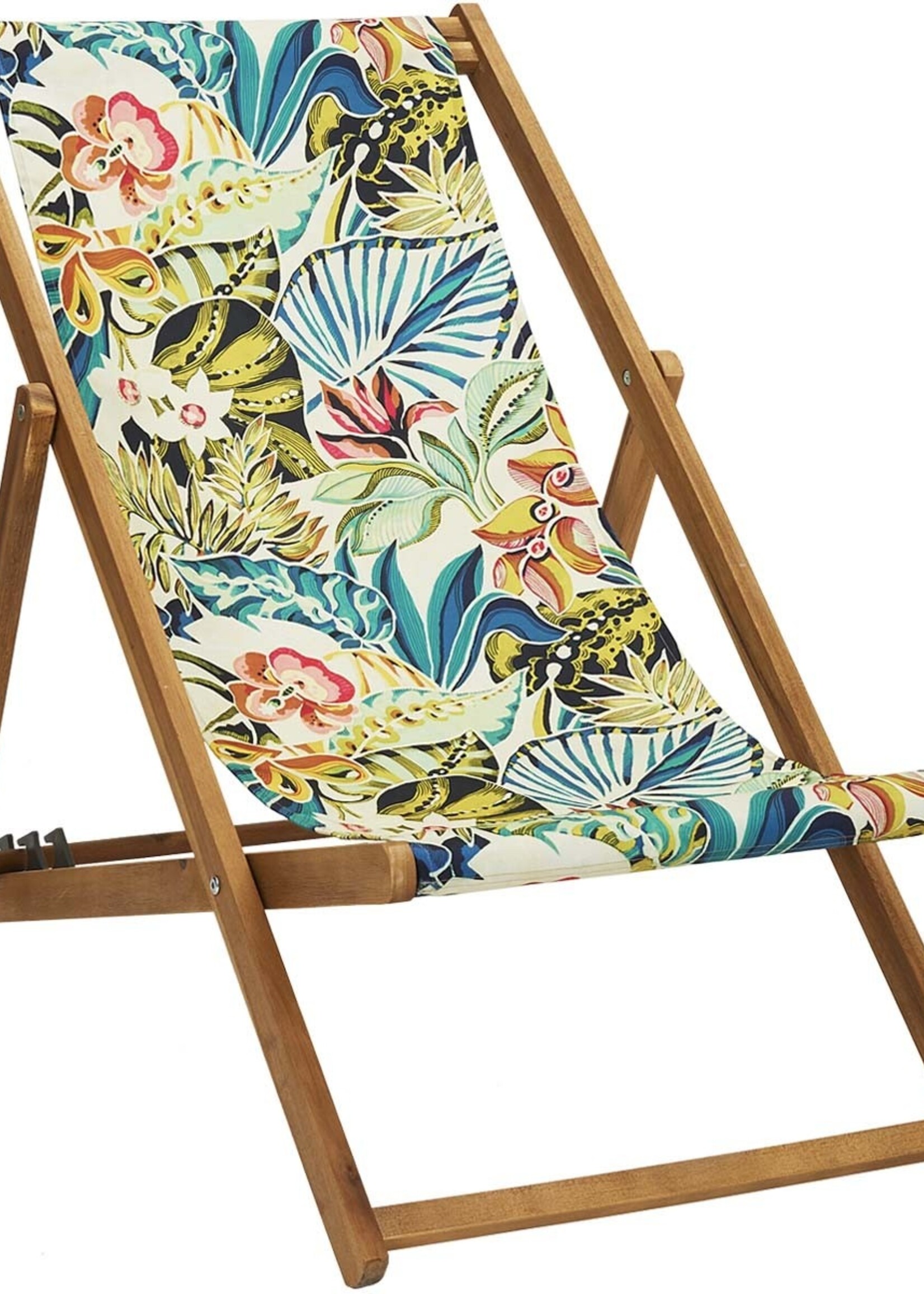 Vent de Bohème  tuinstoel - ligstoel - strandstoel van acaciahout met tropisch Bamboo design