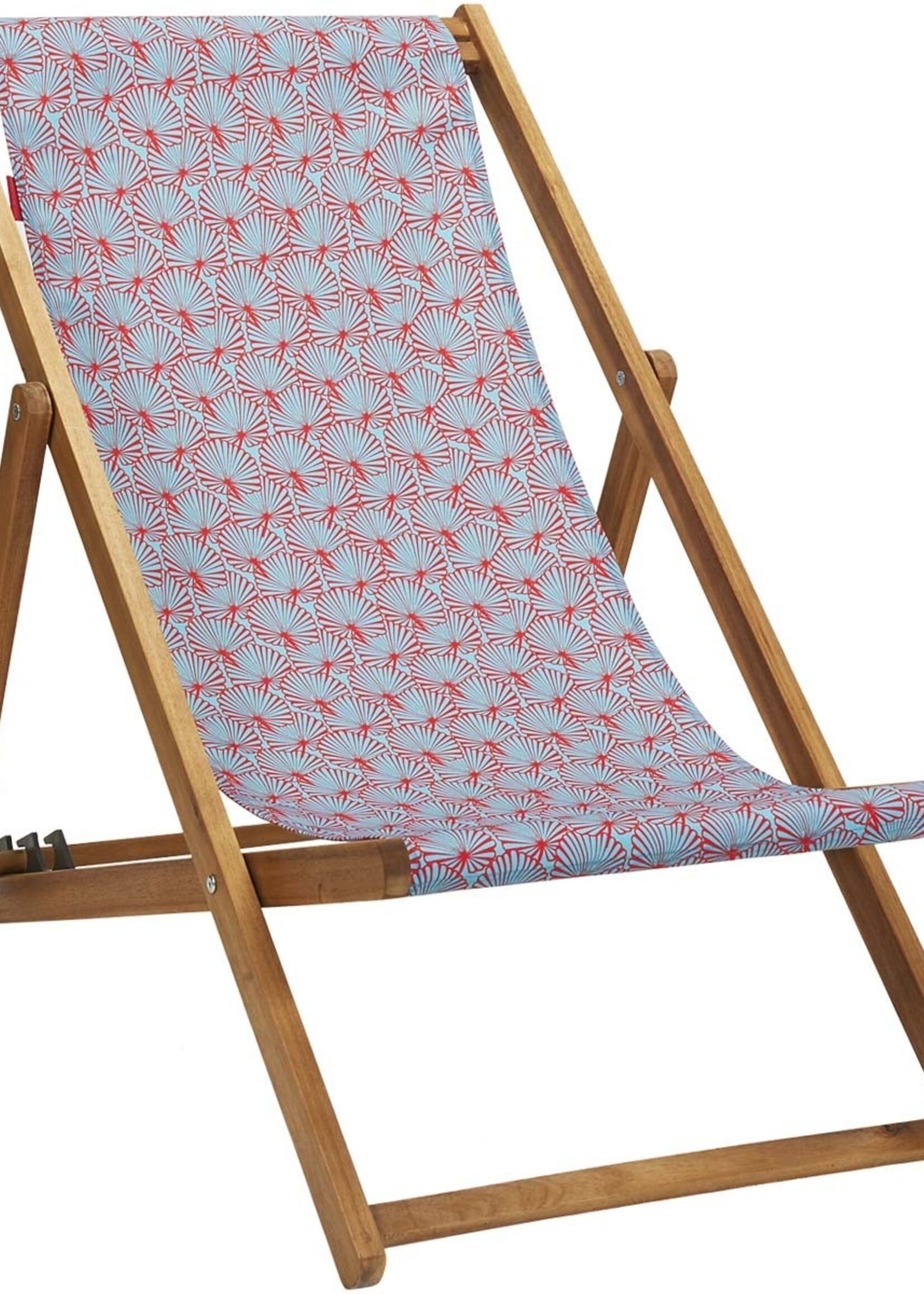 Vent de Bohème  tuinstoel - ligstoel - strandstoel van acaciahout met tropisch turquoise design