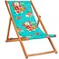 Vent de Bohème tuinstoel - ligstoel - strandstoel van acaciahout met bohemien motief Hanami Turquoise