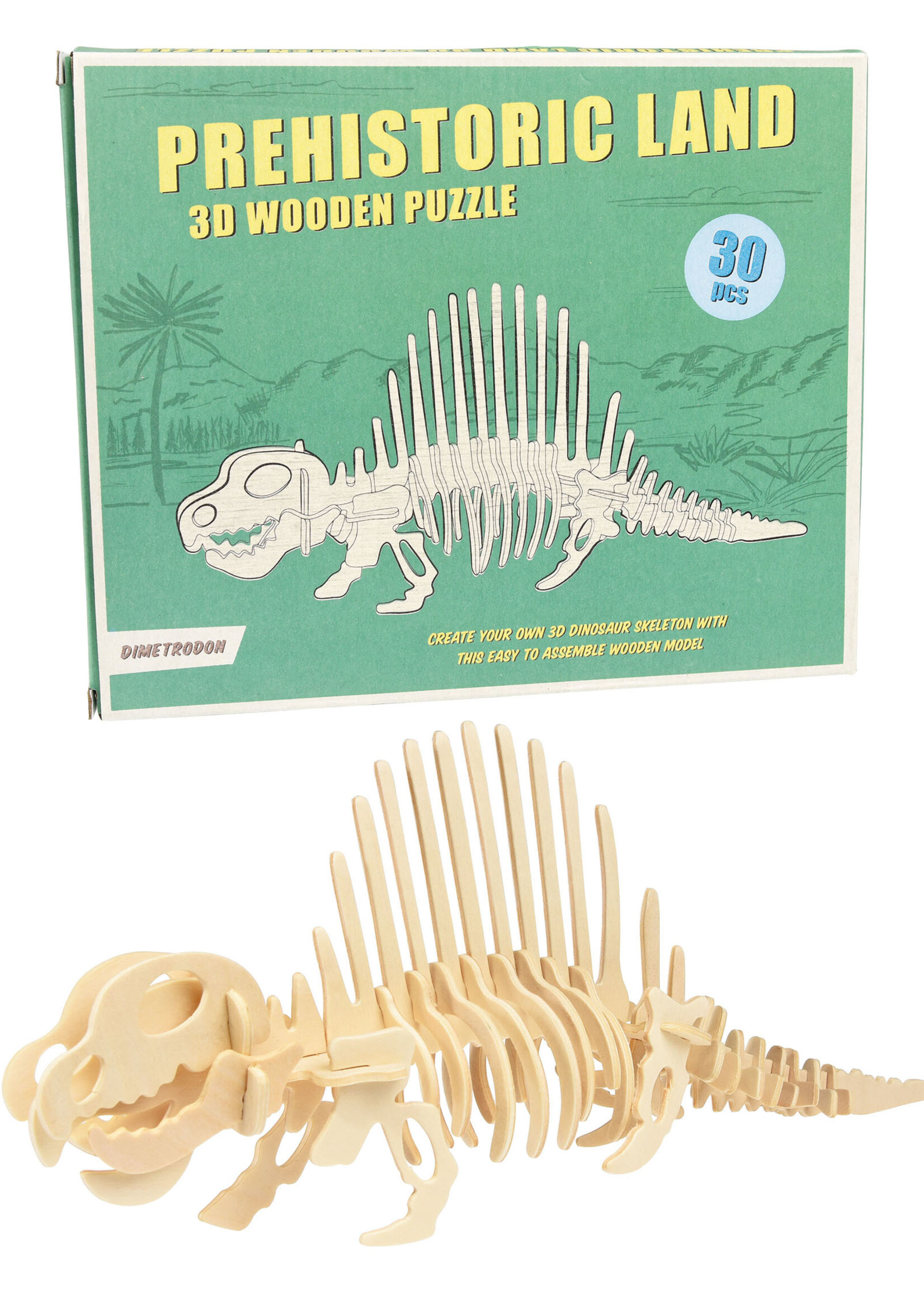 Rex London stoere houten 3D puzzel Dimetrodon dinosaurus