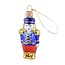Mini notenkraker blauw - kerstboomdecoratie van glas - 7 cm
