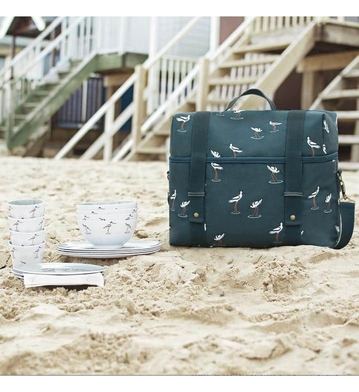 Sophie Allport picknick koeltas met kust vogels patroon