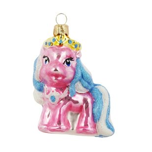 Roze Pony Kersthanger 7 cm