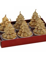 Gouden Kerstboom Waxinelichtjes - set van 6 kaarsjes