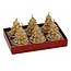 Set van 6 gouden kerstboompjes waxinekaarsjes