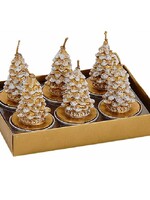 Gouden Kerstboom Waxinelichtjes met Sneeuw