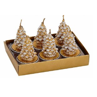 Gouden Kerstboom Waxinelichtjes met Sneeuw