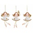 Set van 3 verschillende engeltjes van textiel kerstboomhangers 15 cm