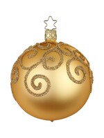 Inge Glas Manufaktur Kerstbal Goud met Engelenkrullen