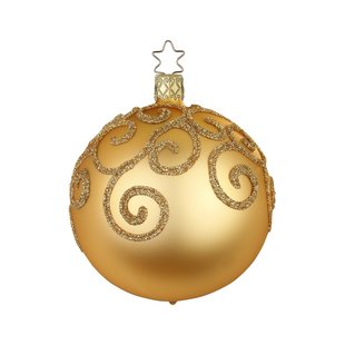 Kerstbal Goud met Engelenkrullen