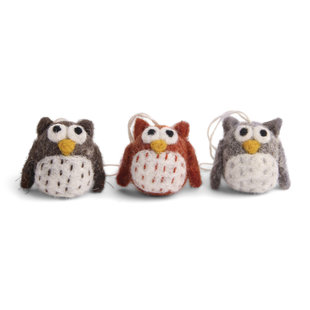 Kersthangers Mini Uiltjes Naturel - set van 3