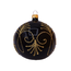 Kerstbal zwart glans met gouden glitter decoratie 8 cm - set van 3