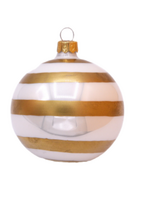 Witte Kerstballen met Gouden Strepen