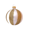 Kerstbal mat wit met verticale gouden glitter streep decoratie 8 cm - set van 3