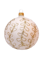 Witte Kerstballen met Gouden Glitter Strikjes decoratie
