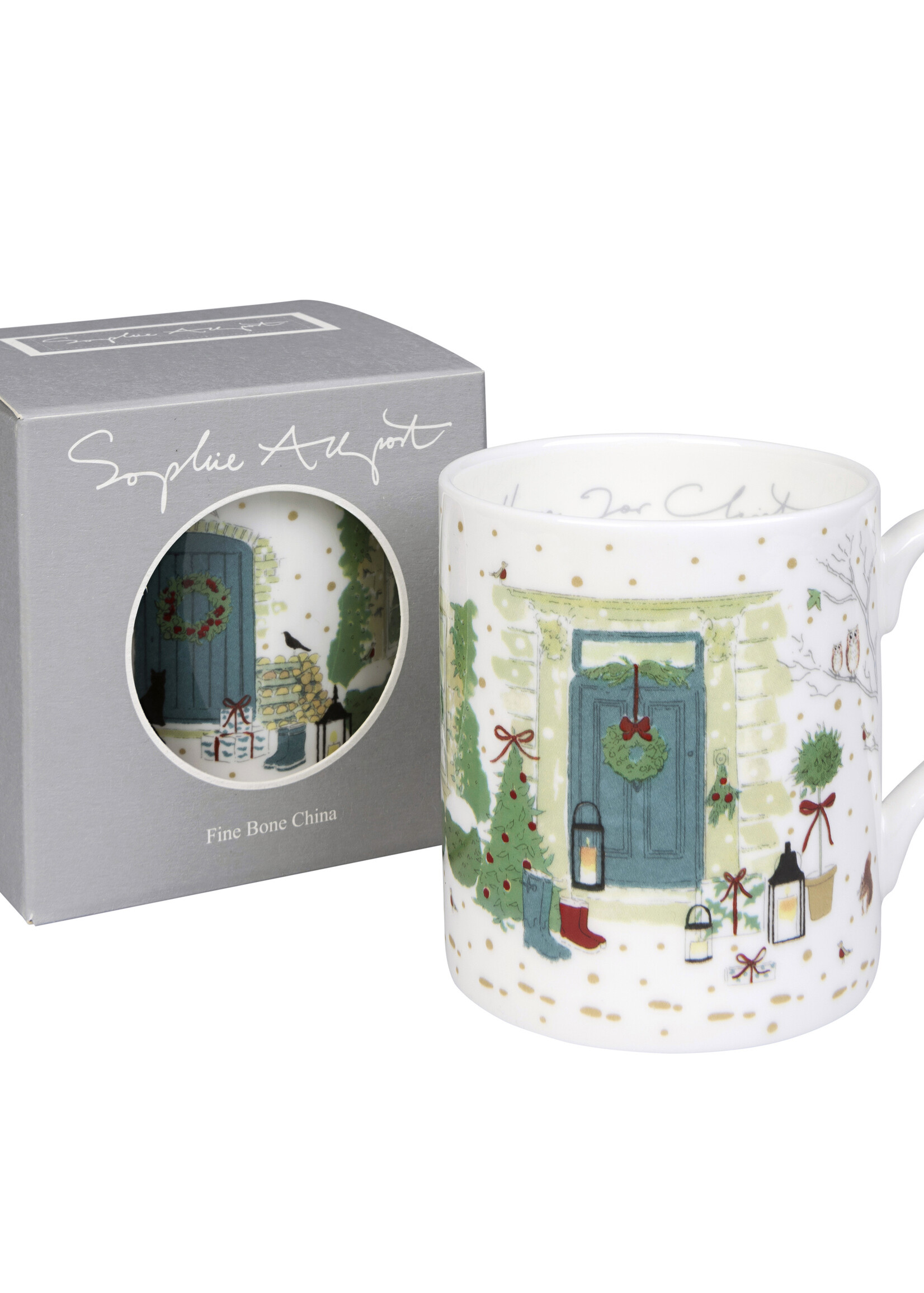 Sophie Allport porseleinen mok Kerstfeest - kerstbeker 275 ml