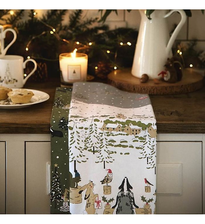 Sophie Allport set van twee kersttheedoeken uit de Feestelijk Bos collectie