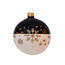Set van 3 kerstballen zwart wit gedecoreerd met gouden ijssterren 8 cm