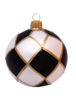 Zwart Witte Kerstballen met Ruitenent