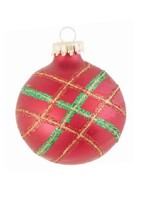 Kerstballen Rood met Ruit design