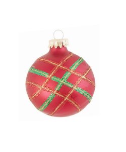 Kerstballen Rood met Ruit design