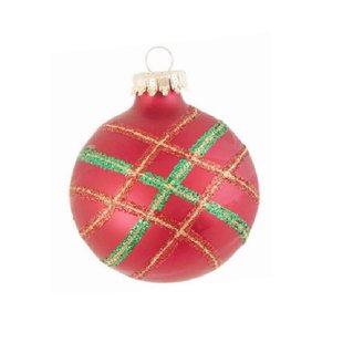 Kerstballen Rood met Ruit design