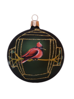 Kerstbal Groen met Vogel