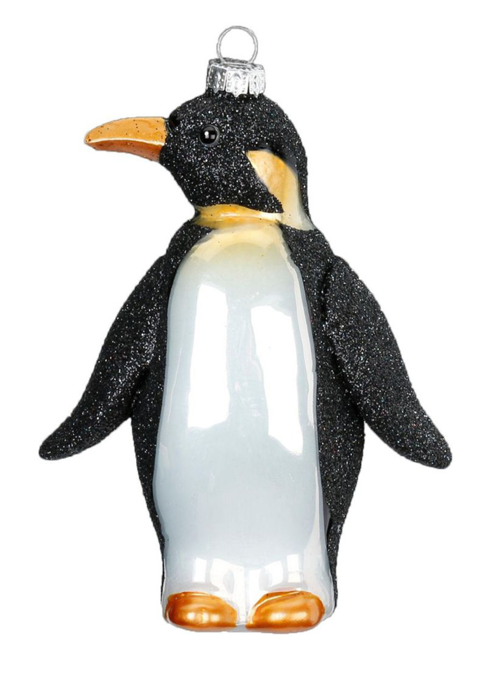 Pinguïn van glas kerstboomdecoratie  11 cm