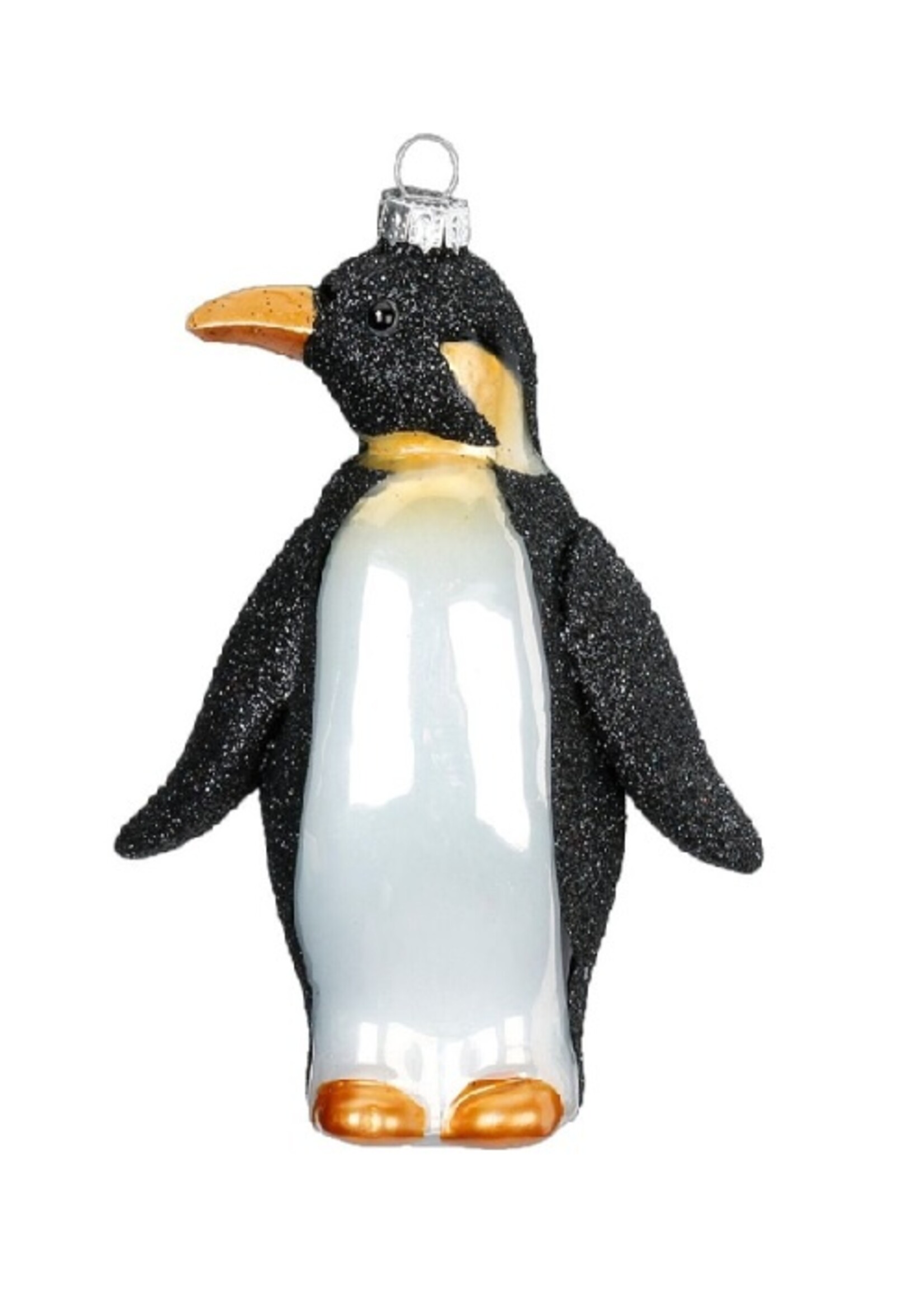 Pinguïn van glas kerstboomdecoratie  11 cm