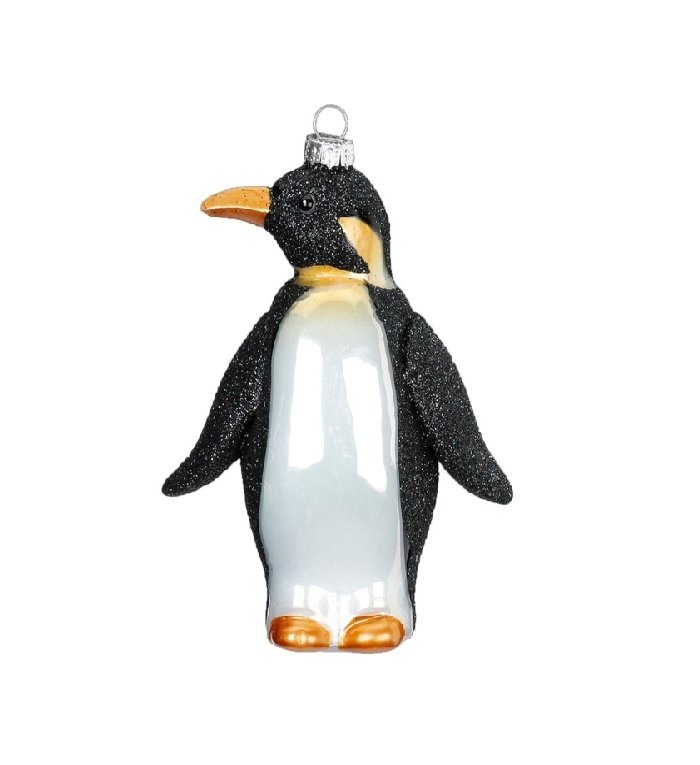 Pinguïn van glas kerstboomdecoratie  11 cm