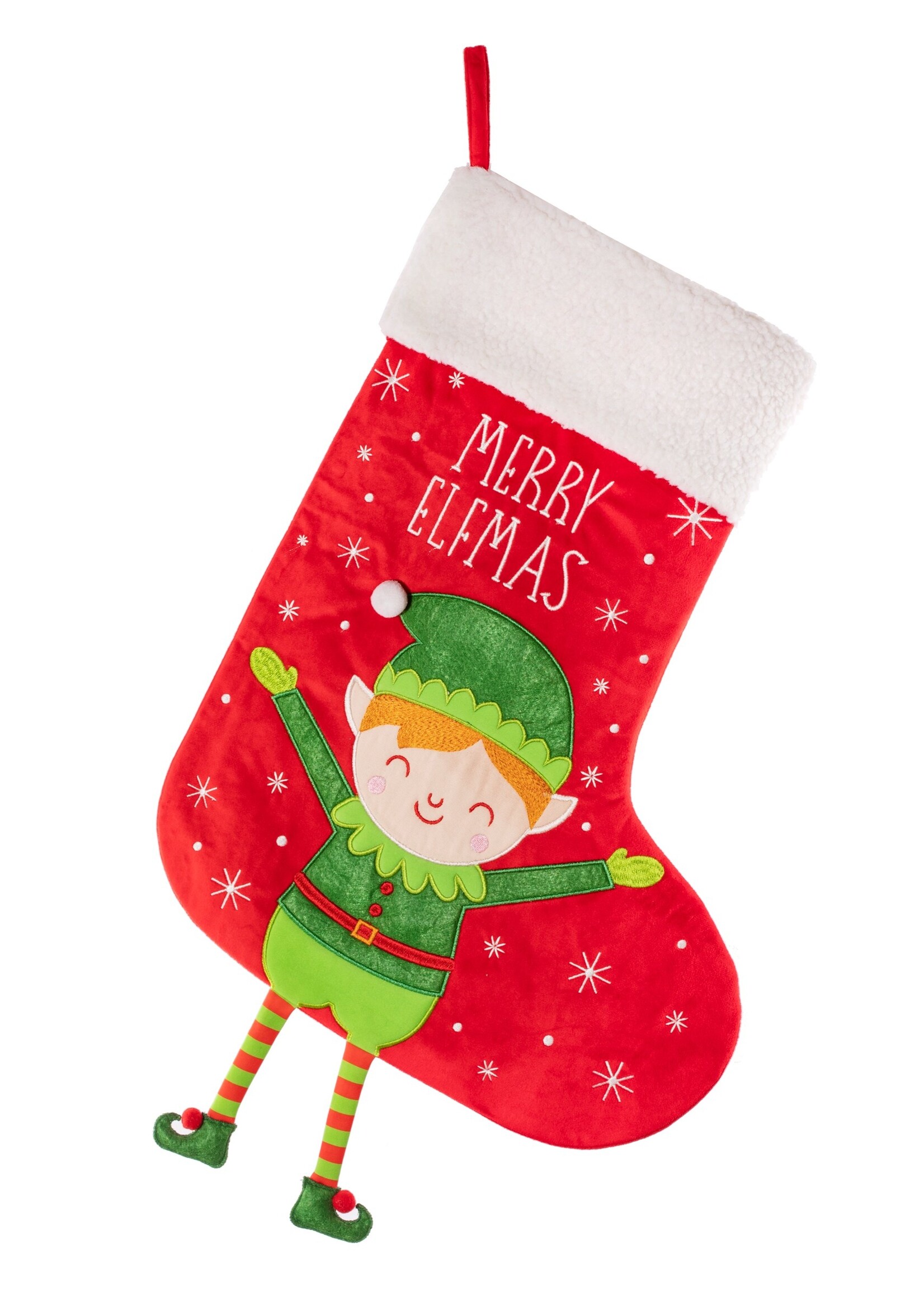 Sass & Belle Kerstelf met bungelende beentjes Decoratie Kerstsok