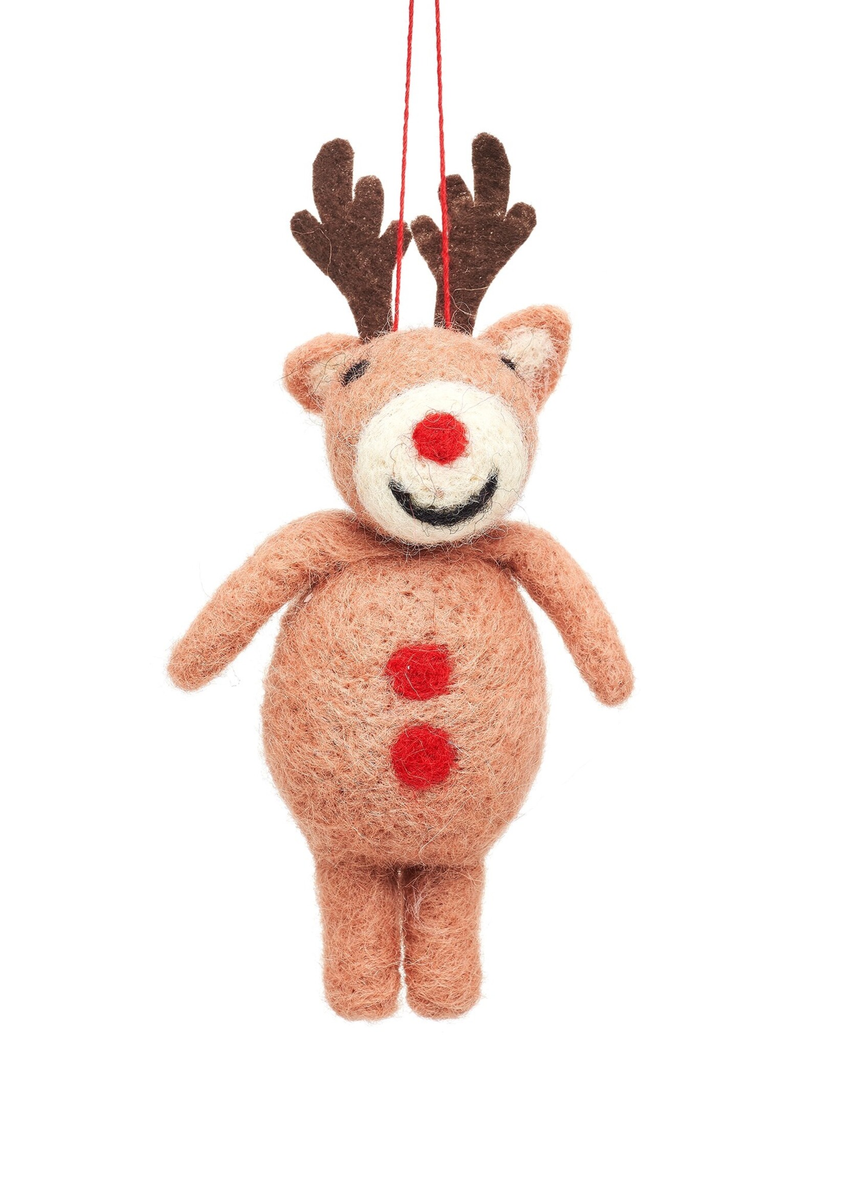 Sass & Belle rendier vilten kerstboomhanger 14 cm