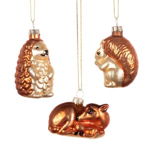 Set van 3 Bosdieren Kersthangers