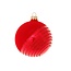 Krebs Glas Lauscha Glazen kerstbal rood met diagonale glitter lijnen 8 cm