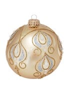 Krebs Glas Lauscha Luxe Gouden Kerstbal met Ranken en Druppels