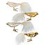 Set van 4 verschillende glazen gouden en champagne kleurige vogels op clipje 9 cm