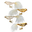Set van 8 verschillende glazen gouden en champagne kleurige vogels op clipje 8 cm