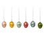 Kinta Set van 6 paasei hangertjes in heldere kleuren van 4 cm gemaakt van capiz uit de Process collectie