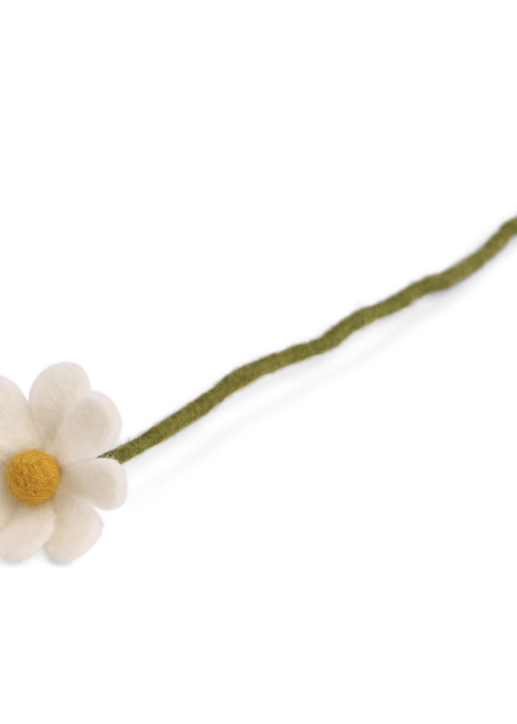 Én Gry & Sif vilten bloem witte anemoon - 30 cm lengte