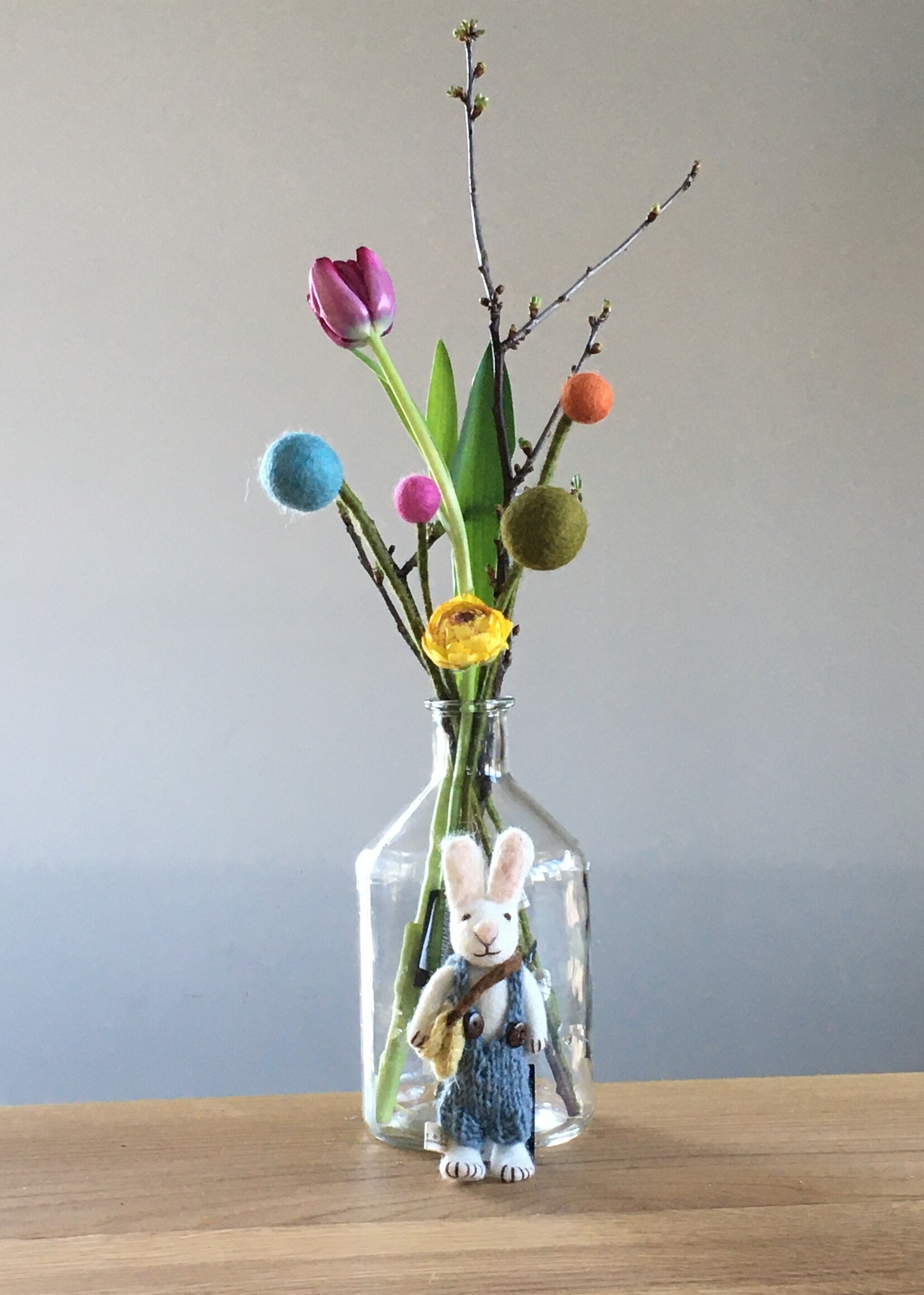 Én Gry & Sif groene vilten bloem 30 cm