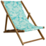 Vent de Bohème tuinstoel - ligstoel - strandstoel van acaciahout met tropisch motief Jasmin Turquoise