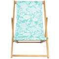 Vent de Bohème  tuinstoel - ligstoel - strandstoel van acaciahout met tropisch motief Jasmin Turquoise