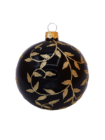 Zwarte Kerstballen met Gouden Blaadjes