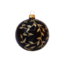 Kerstbal glanzend zwart met gouden blaadjes decoratie 8 cm - set van 3